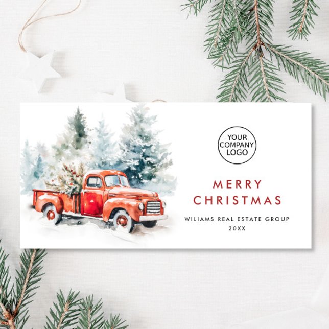 Cartes Pour Fêtes Annuelles Red Farm Truck Noël Accueil d'entreprise (Créateur téléchargé)