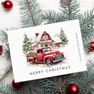 Cartes Pour Fêtes Annuelles Red Farm Truck Noël Accueil d'entreprise