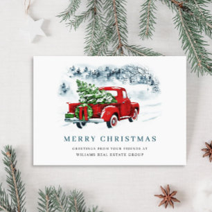 Cartes Pour Fêtes Annuelles Red Farm Truck Noël Accueil d'entreprise