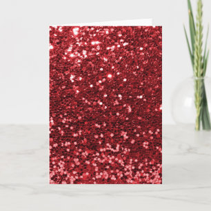 Cartes Pour Fêtes Annuelles Red Faux Glitter