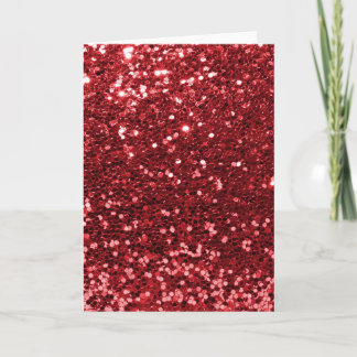 Cartes Pour Fêtes Annuelles Red Faux Glitter