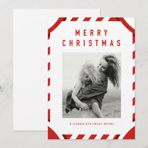 Cartes Pour Fêtes Annuelles Red Festive Frame Joyeux Noël Photo