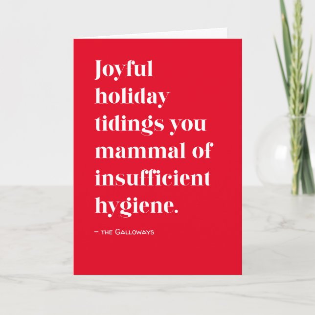 Cartes Pour Fêtes Annuelles Red Funny Joyful Tidings Noël (Devant)