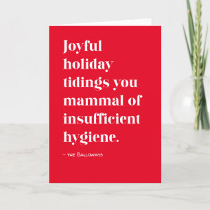 Cartes Pour Fêtes Annuelles Red Funny Joyful Tidings Noël