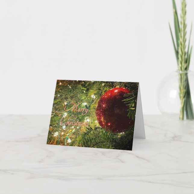 Cartes Pour Fêtes Annuelles Red Globe de Noël (Devant)