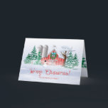 Cartes Pour Fêtes Annuelles Red Grange Noël Wreath Snowman<br><div class="desc">La belle grange rouge avec un bonhomme de neige et la chute de neige a été illustrée à la main, conçue et protégée par un copyright par l'artiste de renommée mondiale ©Jacqueline Schneider. Customisez avec votre nom de famille à l'extérieur et à l'intérieur. L'accueil à l'intérieur dit : "Espérons que...</div>