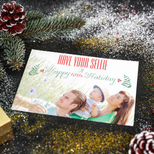 Cartes Pour Fêtes Annuelles Red Green Ayez Votre Selfie Un Joyeux Petit Vacanc
