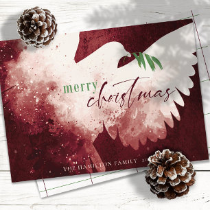 Cartes Pour Fêtes Annuelles Red Green Joyeux Noël Peace Dove