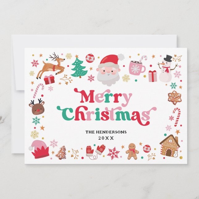 Cartes Pour Fêtes Annuelles Red Green Père Noël Joyeux Noël hiver (Devant)