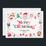 Cartes Pour Fêtes Annuelles Red Green Père Noël Joyeux Noël hiver<br><div class="desc">Célébrez la magie des fêtes avec cette carte de Noël enchanteresse, une petite mais significative façon de transmettre vos meilleurs voeux et esprit festif à vos proches. Cette carte présente une illustration délicieuse et ludique d'éléments de Noël bien-aimés, magnifiquement restitués dans une palette chaleureuse de rouge, rose, vert et blanc....</div>