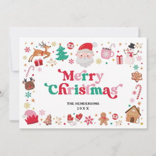 Cartes Pour Fêtes Annuelles Red Green Père Noël Joyeux Noël hiver