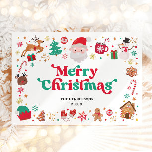 Cartes Pour Fêtes Annuelles Red Green Père Noël Joyeux Noël hiver Wonderland