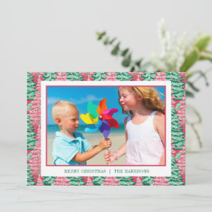 Cartes Pour Fêtes Annuelles Red & Green Preppy Christmas Trees Photo
