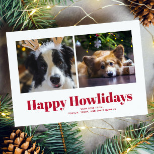 Cartes Pour Fêtes Annuelles Red "Happy Howlidays" des Chiens
