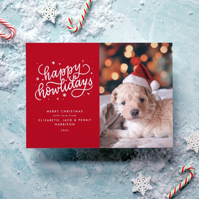 Cartes Pour Fêtes Annuelles Red Happy Howlidays Noël (Créateur téléchargé)
