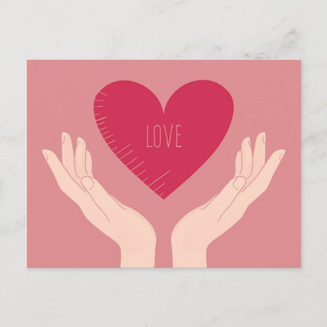 Cartes Pour Fêtes Annuelles Red Heart aime la Saint Valentin romantique (Devant)