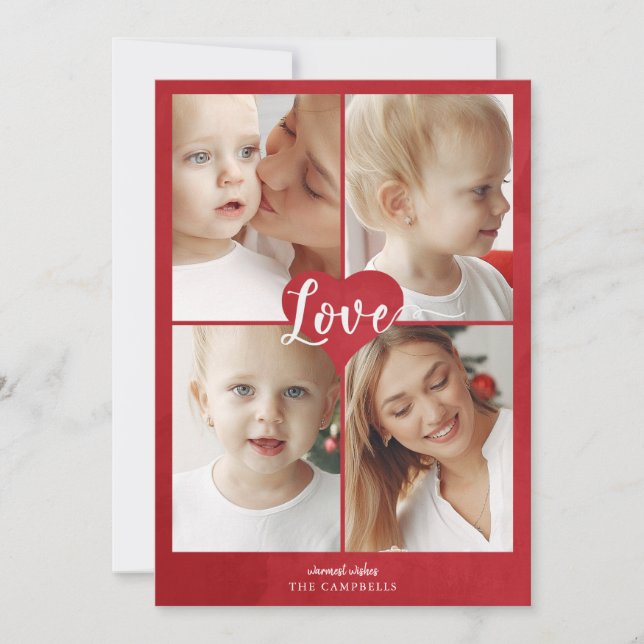Cartes Pour Fêtes Annuelles Red Heart Cute Lote Photo Valentine Day Holiday Ca (Devant)