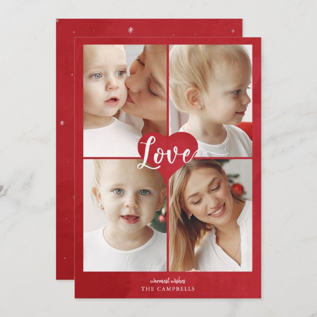 Cartes Pour Fêtes Annuelles Red Heart Cute Lote Photo Valentine Day Holiday Ca (Devant / Derrière)