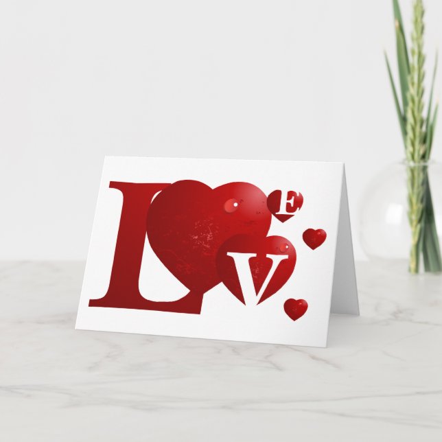 Cartes Pour Fêtes Annuelles Red Heart Love Valentine (Devant)