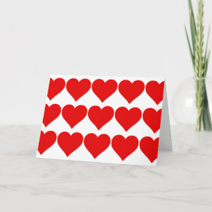 Cartes Pour Fêtes Annuelles Red Heart Shape Love Classic Simple Minimalisme