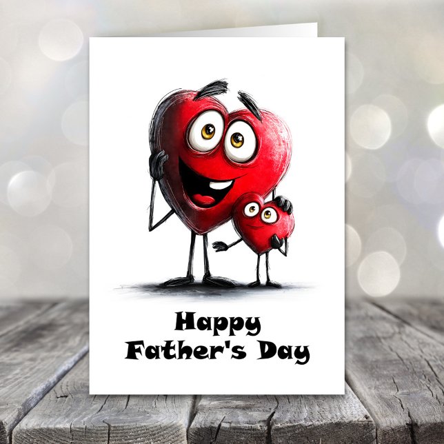 Cartes Pour Fêtes Annuelles Red Hearts Father’s Day Card (Créateur téléchargé)