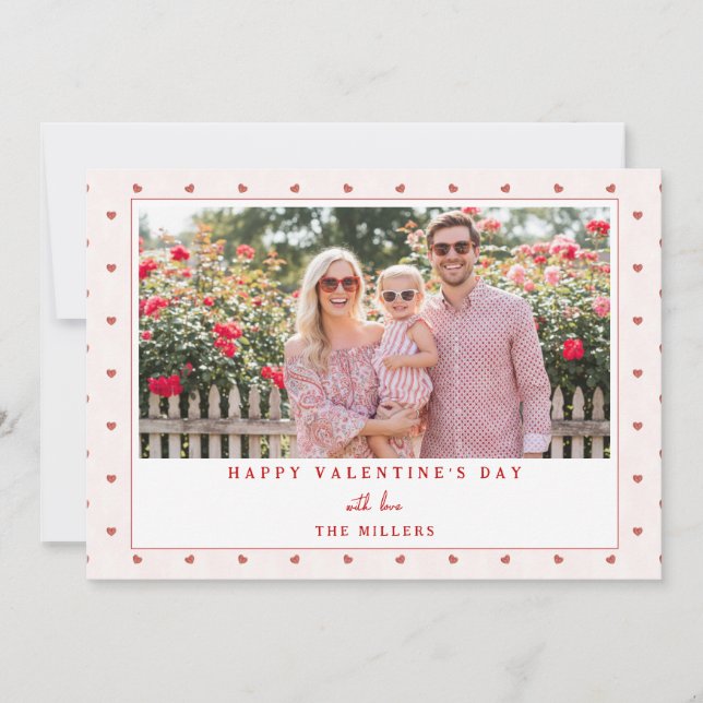 Cartes Pour Fêtes Annuelles Red Hearts Happy Valentine's Day Photo Card (Devant)