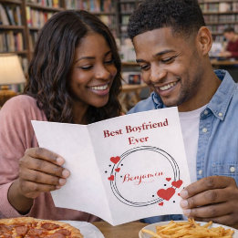 Cartes Pour Fêtes Annuelles Red Hearts Meilleur petit ami Jour de la Saint-Val