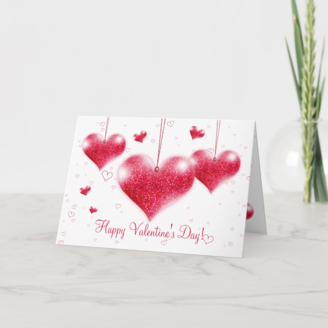 Cartes Pour Fêtes Annuelles Red Hearts Valentine's Day Greeting Card (Devant)