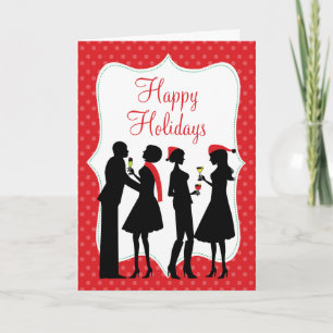 Cartes Pour Fêtes Annuelles Red Holiday Cocktail Party Joyeuses vacances