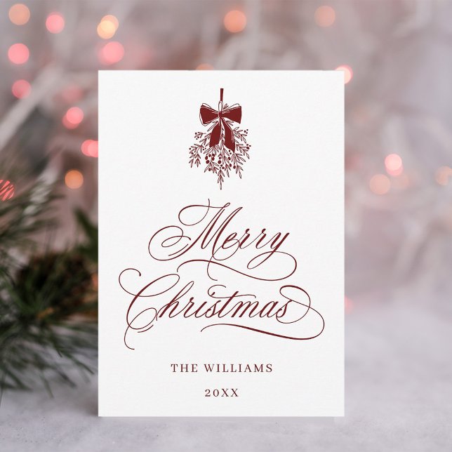 Cartes Pour Fêtes Annuelles Red Holly Berry Bouquet Romantique Photo de Noël (Créateur téléchargé)