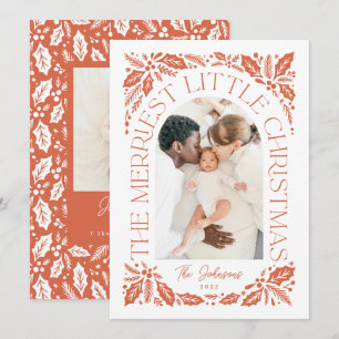 Cartes Pour Fêtes Annuelles Red Holly Photo Arch Le plus joyeux petit Noël