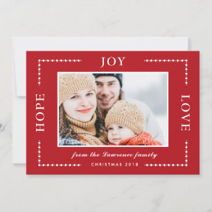 Cartes Pour Fêtes Annuelles Red Hope Joy Love Christmas Photo