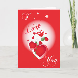 Cartes Pour Fêtes Annuelles Red I Love You Hearts Valentine Card