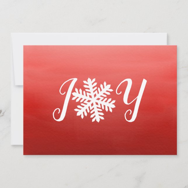 Cartes Pour Fêtes Annuelles Red Joy Snowflake Holiday Card (Devant)