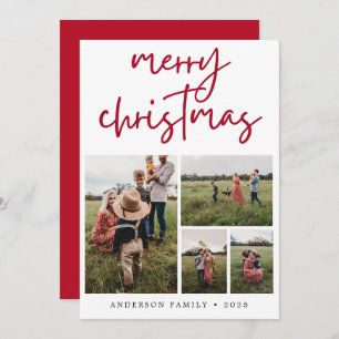 Cartes Pour Fêtes Annuelles Red Joyeux Noël Calligraphie