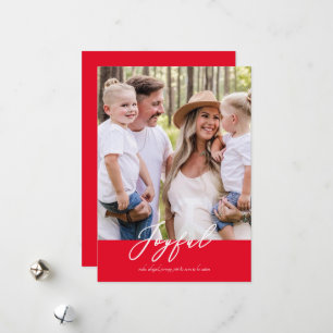 Cartes Pour Fêtes Annuelles Red Joyeux Photo de famille Noël arrondi