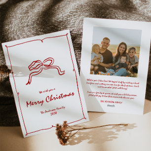 Cartes Pour Fêtes Annuelles Red Knot - photo de Noël moderne