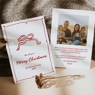 Cartes Pour Fêtes Annuelles Red Knot - photo de Noël moderne
