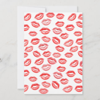 Cartes Pour Fêtes Annuelles Red Lipstick Kiss Pattern Valentine’s Day Card
