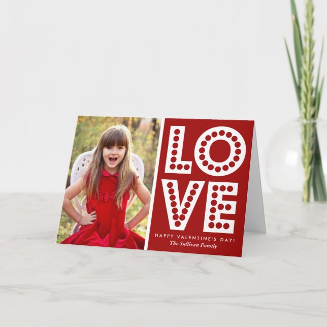 Cartes Pour Fêtes Annuelles Red Love Marquee Valentine's Day Card (Devant)