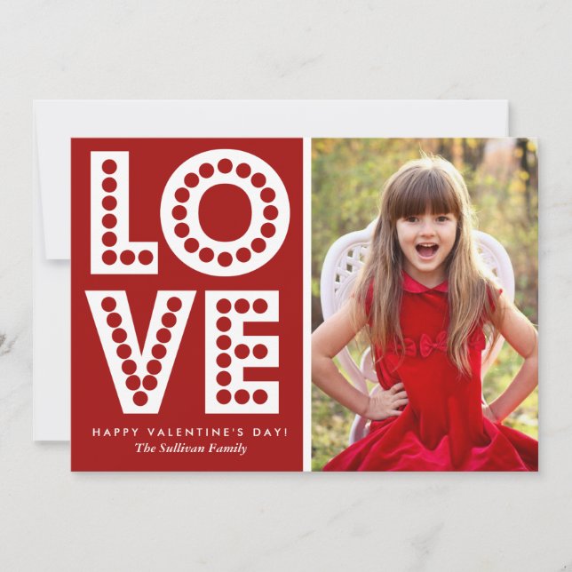 Cartes Pour Fêtes Annuelles Red Love Marquee Valentine's Day Flat Card (Devant)