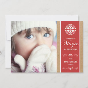 Cartes Pour Fêtes Annuelles Red Magic In Believe Holiday Photo Flat Card