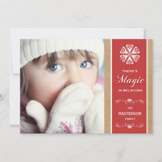 Cartes Pour Fêtes Annuelles Red Magic In Believe Holiday Photo Flat Card