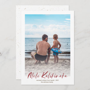 Cartes Pour Fêtes Annuelles Red Mele Kalikimaka Mini photo Noël