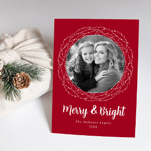 Cartes Pour Fêtes Annuelles Red Merry et Bright Photo
