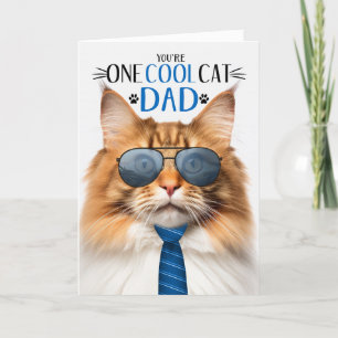 Cartes Pour Fêtes Annuelles Red Norwegian Forest Fête des pères Un chat Cool