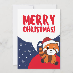 Cartes Pour Fêtes Annuelles Red Panda Noël Neige Hiver Animaux Pandas Hol