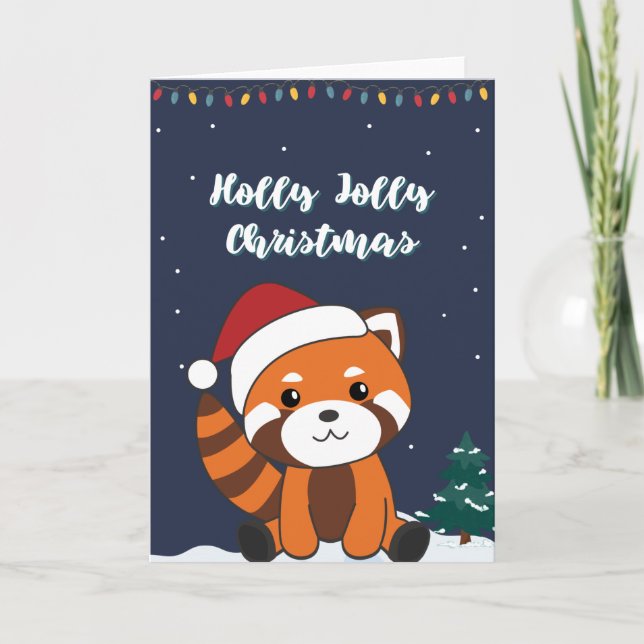 Cartes Pour Fêtes Annuelles Red Panda Noël Neige Hiver Animaux Pandas Hol (Devant)