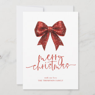 Cartes Pour Fêtes Annuelles Red Parties scintillant Bow 2026 Calendrier Joyeux