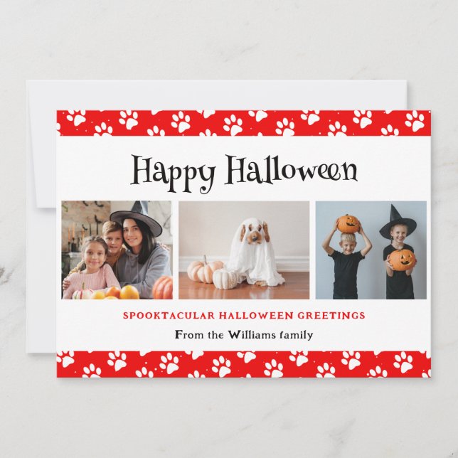 Cartes Pour Fêtes Annuelles Red Pet Pws Photo Happy Halloween (Devant)